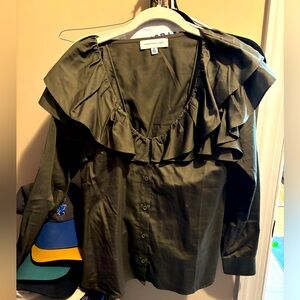 Something Navy Olive Blouse